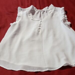 Mind Code Ivory Ruffle Sleeve Blouse